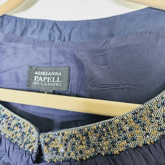 Adriana Papell Occasions Cocktail Evening Wedding Party Silk Dress Shrug Sz 6 - Picture 13 of 16